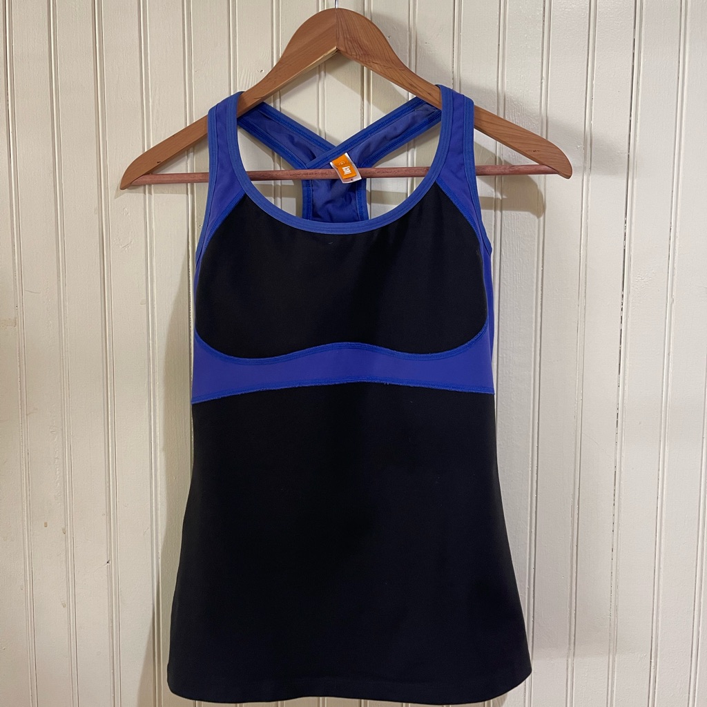Lucy Black And Purple Tank Mesh Back Zipper Pocket Size S